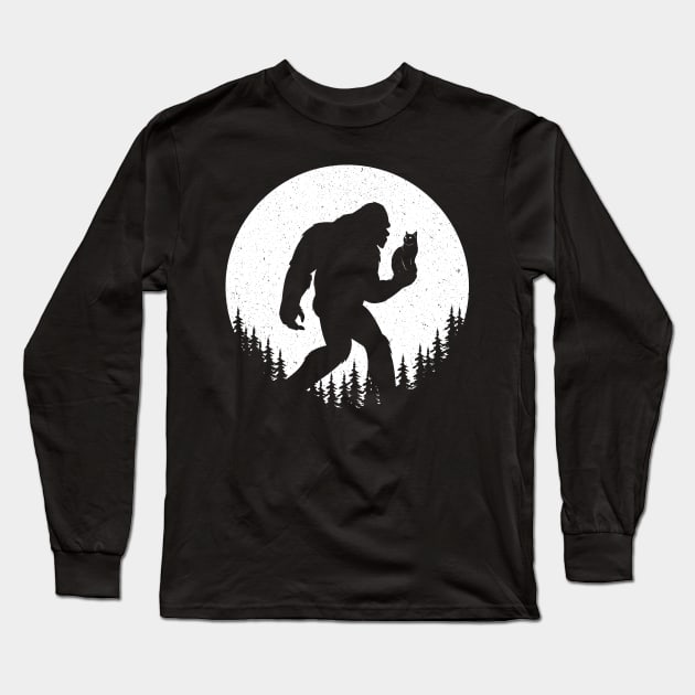 Bigfoot Cat Long Sleeve T-Shirt by Tesszero